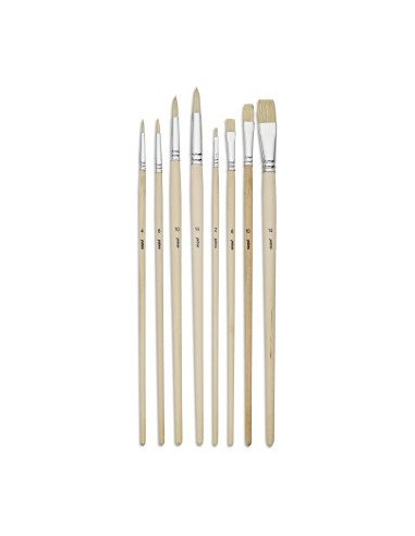 Juego 8 pinceles (4 redondos/4 planos) Pebeo