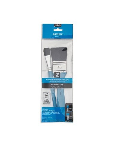 Juego 2 pinceles planos Aquarelle