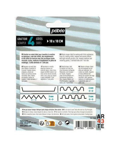 Raspador de metal 4 caras 10x10cm