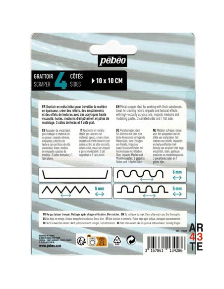 Raspador de metal 4 caras 10x10cm