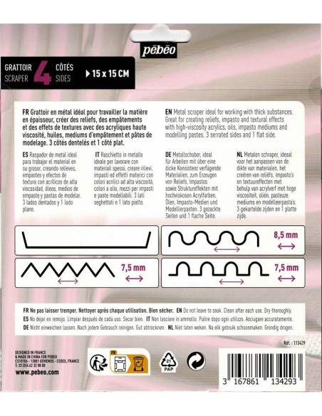 Raspador de metal 4 caras 15x15cm