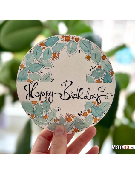 Papel de acuarela redondo