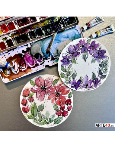 Papel de acuarela redondo