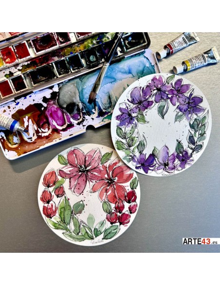 Papel de acuarela redondo