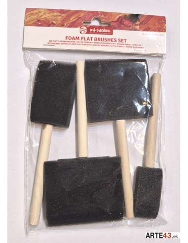 Pincel Foam plano set 4 unid