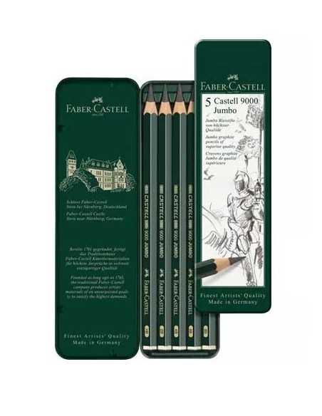 Estuche 5 Lápices Castell 9000 Jumbo