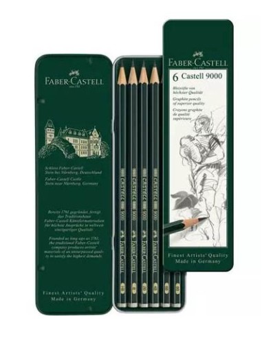 Estuche 6 lápices Castell 9000