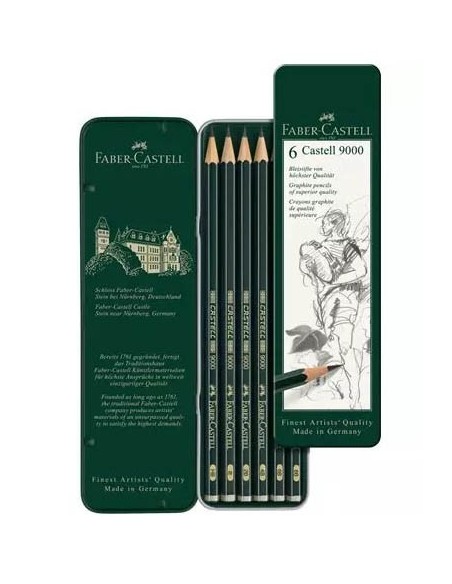 Estuche 6 lápices Castell 9000