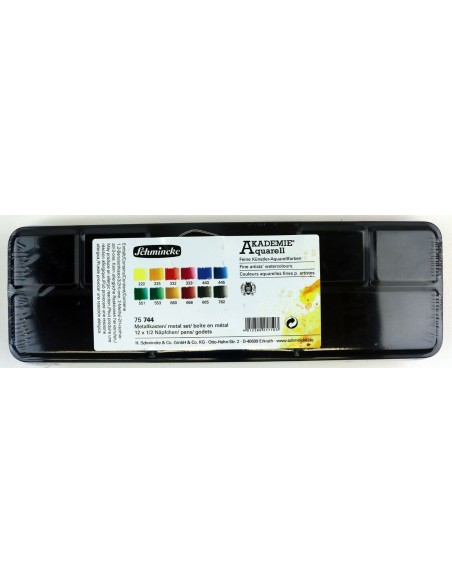75744 Akademie Aquarell x12 medios godets