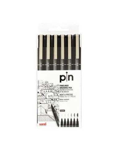 Uni Pin estuche Fineliner drawing pen x6
