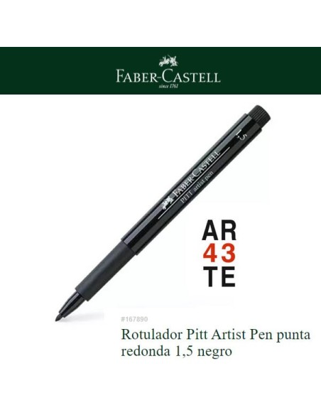 Pitt Artist Pen Punta redonda 1.5, color negro.