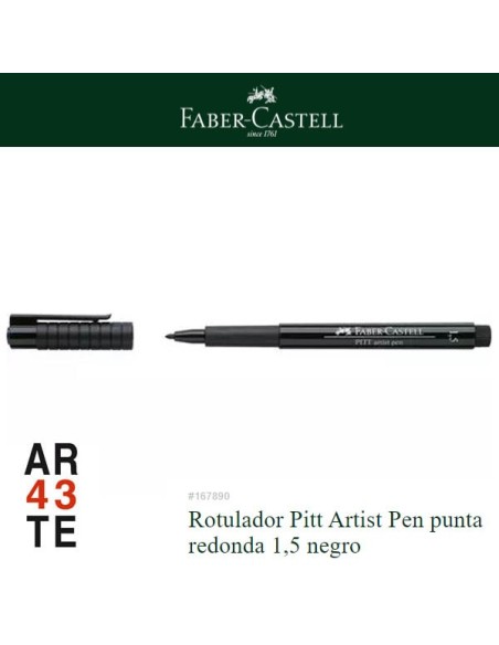Pitt Artist Pen Punta redonda 1.5, color negro.