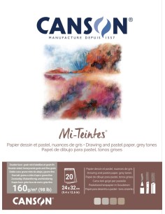 Bloc Canson Mi-Teintes tonos grises