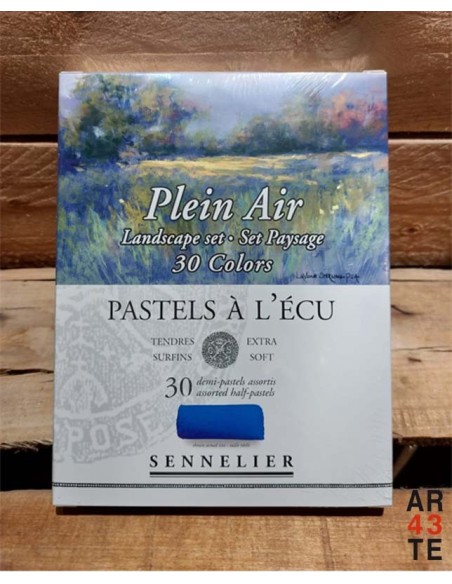 Caja cartón 30 1/2 pasteles "a l´ecu" "paisaje"