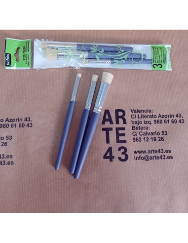 3 pinceles de estarcir cerda extrablanca. Pebeo