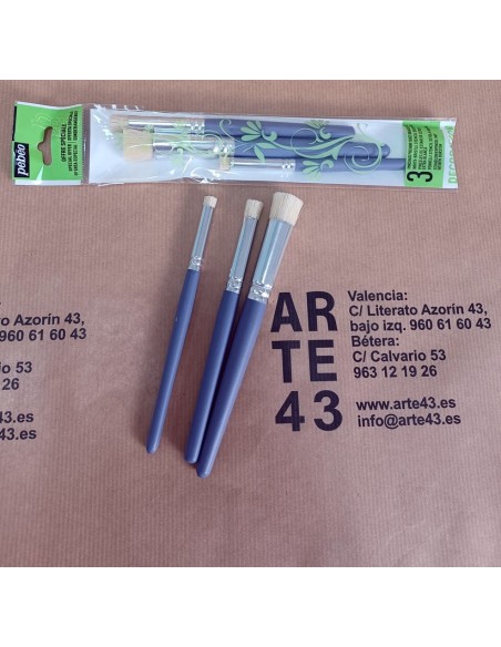 3 pinceles de estarcir cerda extrablanca. Pebeo