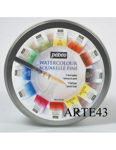 Aquarelle fine. 12 medios godets. Pebeo