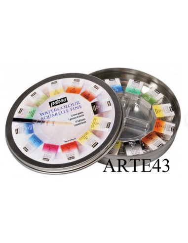 Aquarelle fine. 12 medios godets. Pebeo