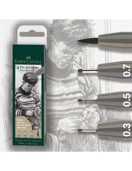 4 Pitt Artists pens. Warm Grey IV