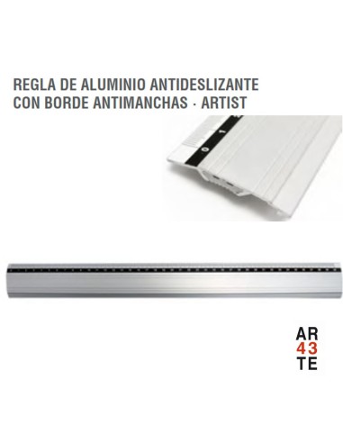 Regla metálica aluminio antideslizante