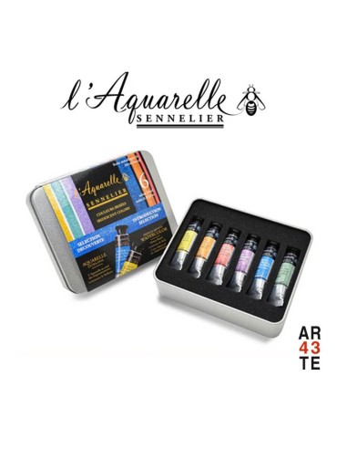 Sennelier caja acuarela iridiscente 6 tubos 10ml