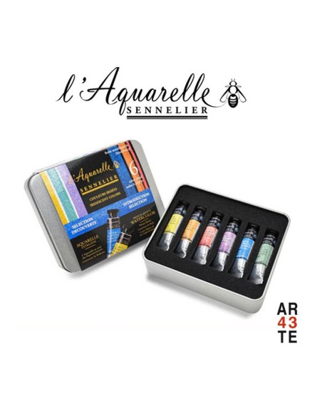 Sennelier caja acuarela iridiscente 6 tubos 10ml