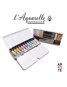 Sennelier caja acuarela iridiscente 12 tubos 10ml
